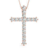 Shared-Prong Cross Pendent