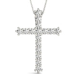 Shared-Prong Cross Pendent