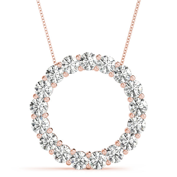 Shared Prong Circle Pendant