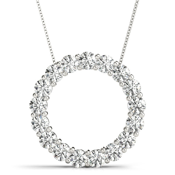 Shared Prong Circle Pendant