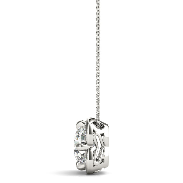 Prong Set Round Halo Pendant