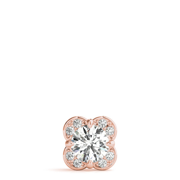 Lab Grown Prong Set Round Halo Pendant