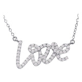 Natural Diamond Love Script Pendant