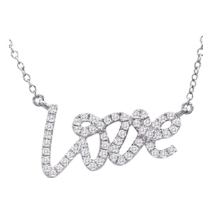 Natural Diamond Love Script Pendant