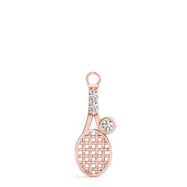 Bezel Tennis Racket Shape Pendant