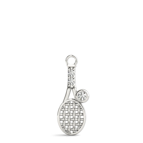 Bezel Tennis Racket Shape Pendant