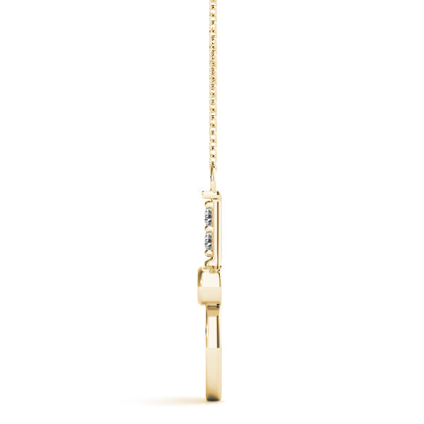 Bezel Tennis Racket Shape Pendant