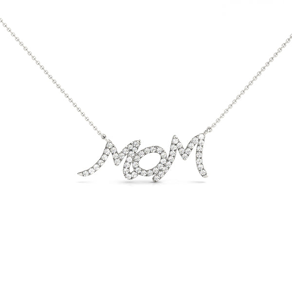 Natural Diamond MOM PENDANT-SCRIPT