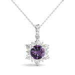 Round Floral Halo Pendant