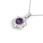 Round Floral Halo Pendant