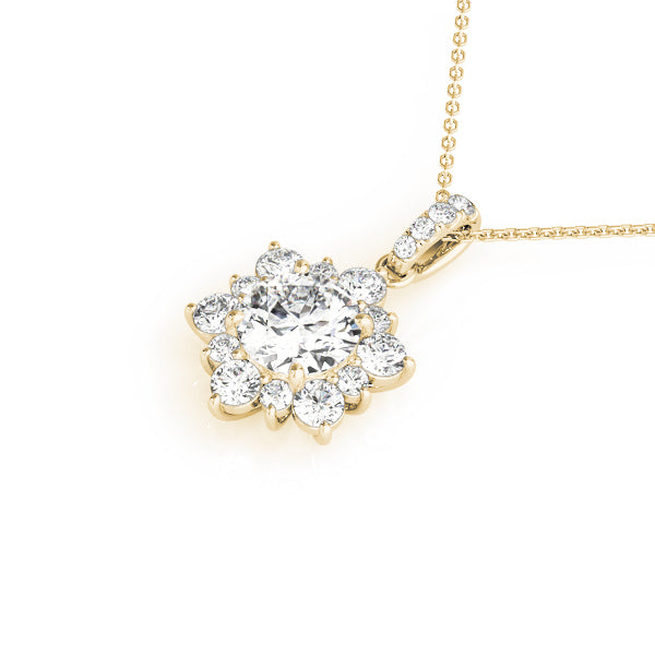 Round Floral Halo Pendant