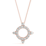 Natural Diamond Circle Shape Prong Set Fashion Pendant