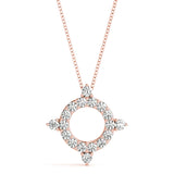 Natural Diamond Circle Shape Prong Set Fashion Pendant