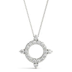 Natural Diamond Circle Shape Prong Set Fashion Pendant