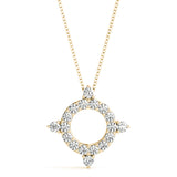Natural Diamond Circle Shape Prong Set Fashion Pendant