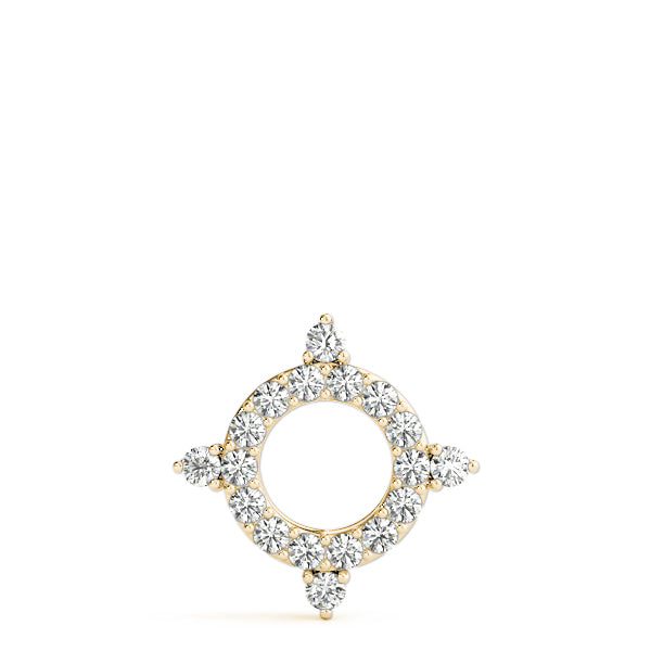 Circle Shape Prong Set Fashion Pendant