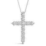 Lab Grown Diamond Shared Prong Cross Pendant