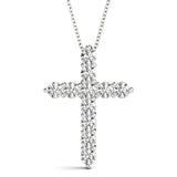 Lab Grown Diamond Shared Prong Cross Pendant