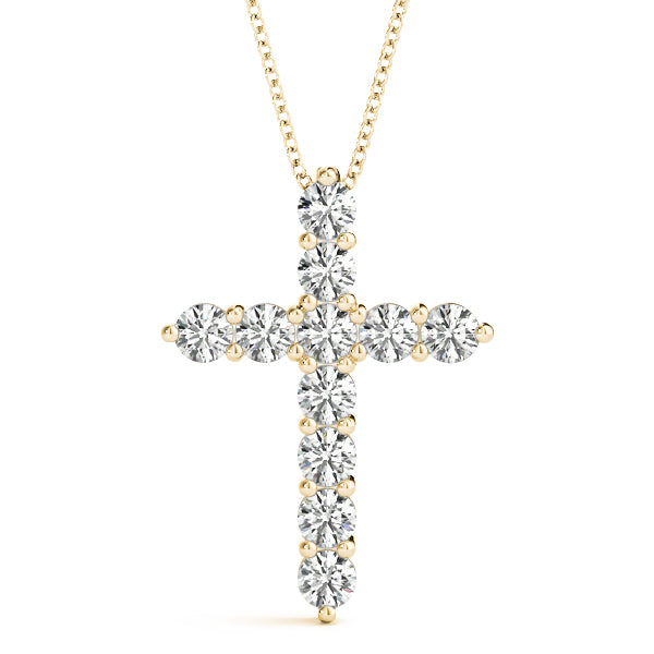 Lab Grown Diamond Shared Prong Cross Pendant