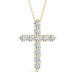Lab Grown Diamond Shared Prong Cross Pendant