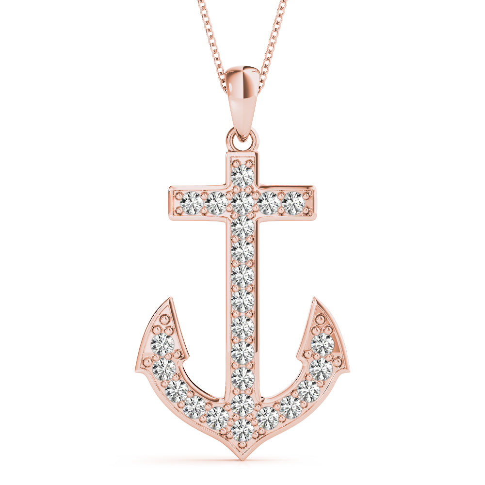 Lab Grown DIAMOND ANCHOR PENDANT