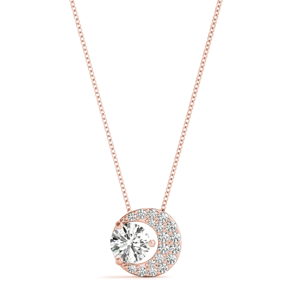 Natural Diamond Crescent Moon Fashion Pendant