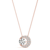 Natural Diamond Crescent Moon Fashion Pendant
