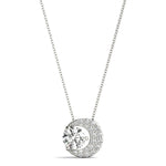 Natural Diamond Crescent Moon Fashion Pendant