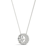 Natural Diamond Crescent Moon Fashion Pendant