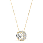 Natural Diamond Crescent Moon Fashion Pendant