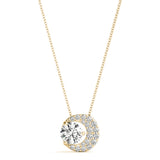 Natural Diamond Crescent Moon Fashion Pendant