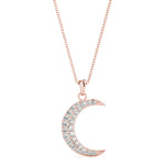 Natural Diamond Half Moon Pendants