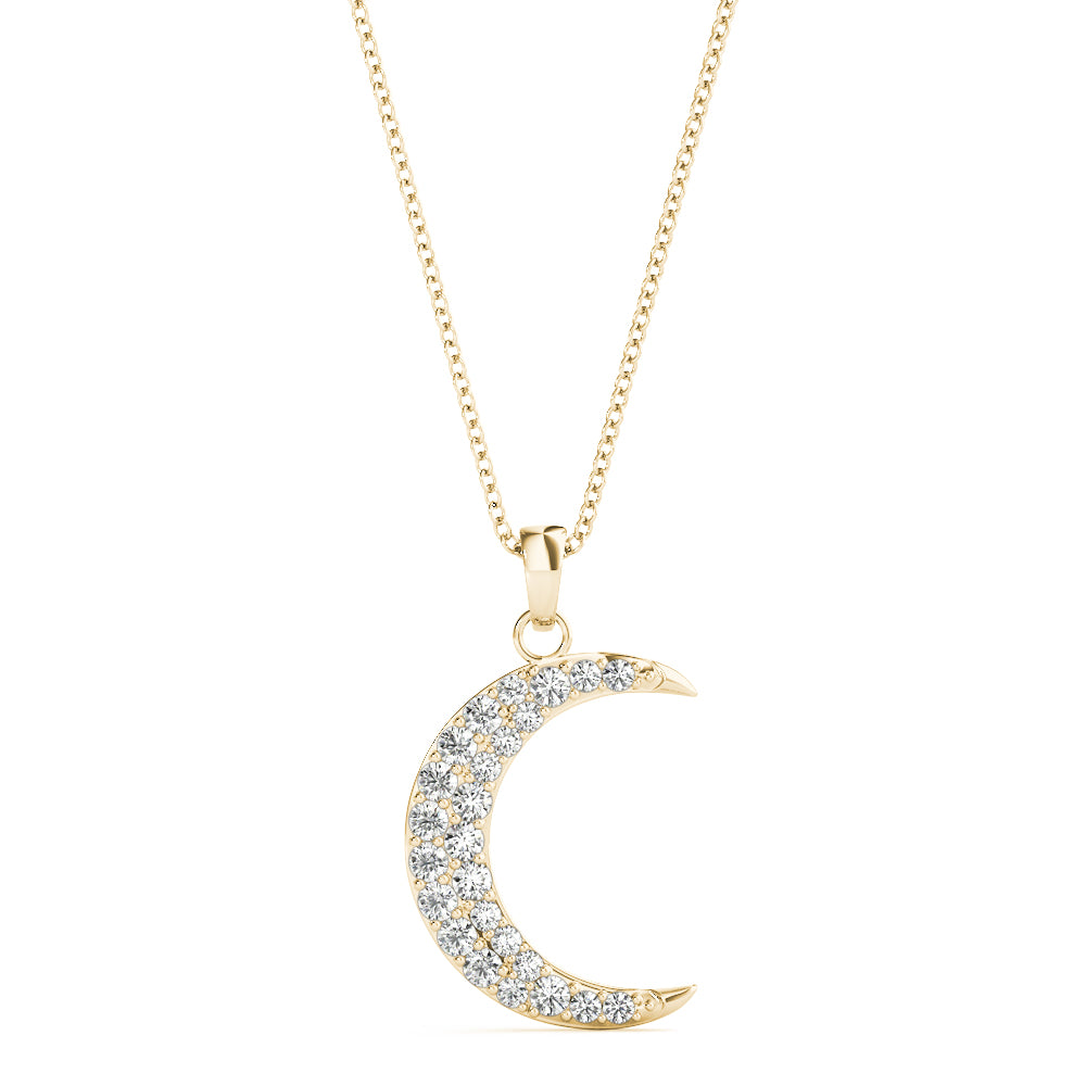Natural Diamond Half Moon Pendants