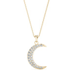 Natural Diamond Half Moon Pendants