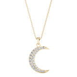 Natural Diamond Half Moon Pendants