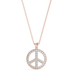 Natural Diamond Peace Sign Fashion Pendant