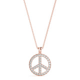 Natural Diamond Peace Sign Fashion Pendant