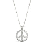 Natural Diamond Peace Sign Fashion Pendant