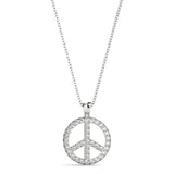 Natural Diamond Peace Sign Fashion Pendant