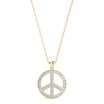 Natural Diamond Peace Sign Fashion Pendant