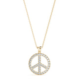 Natural Diamond Peace Sign Fashion Pendant