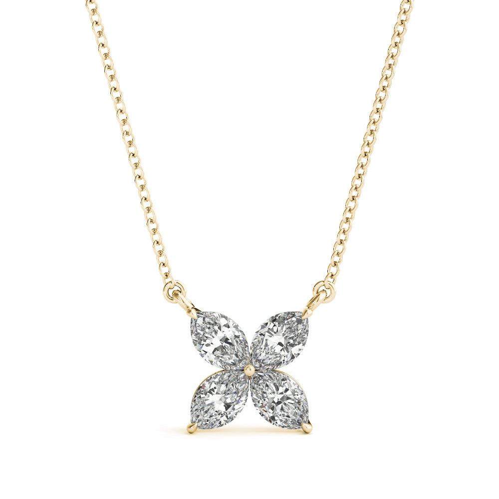 Marquise Shape Flower Pendants