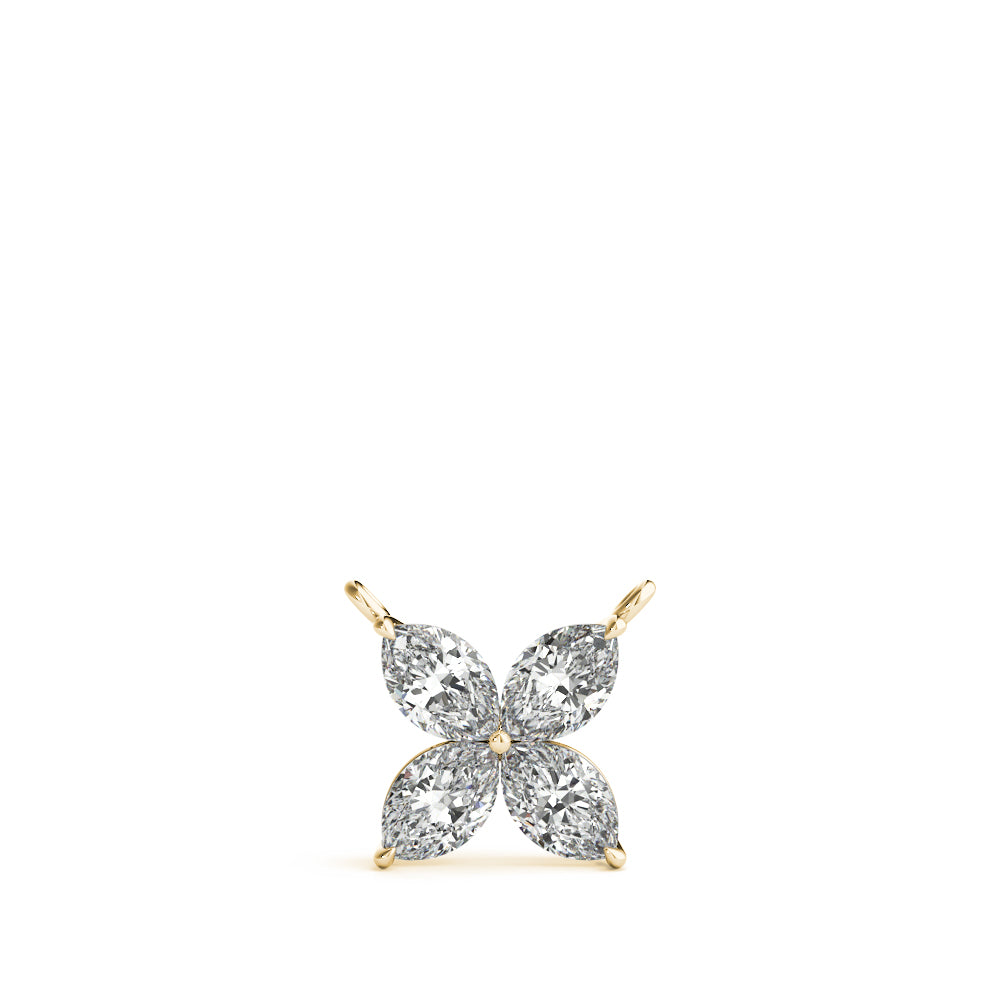Marquise Shape Flower Pendants
