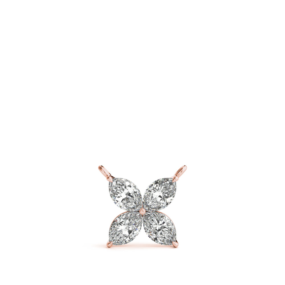 Marquise Shape Flower Pendants