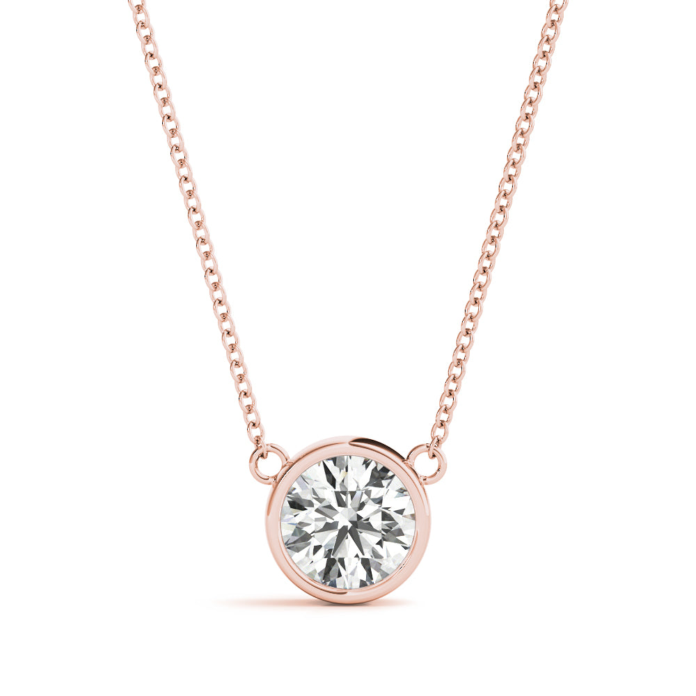 Solitaire Bezel Set Diamond Pendant