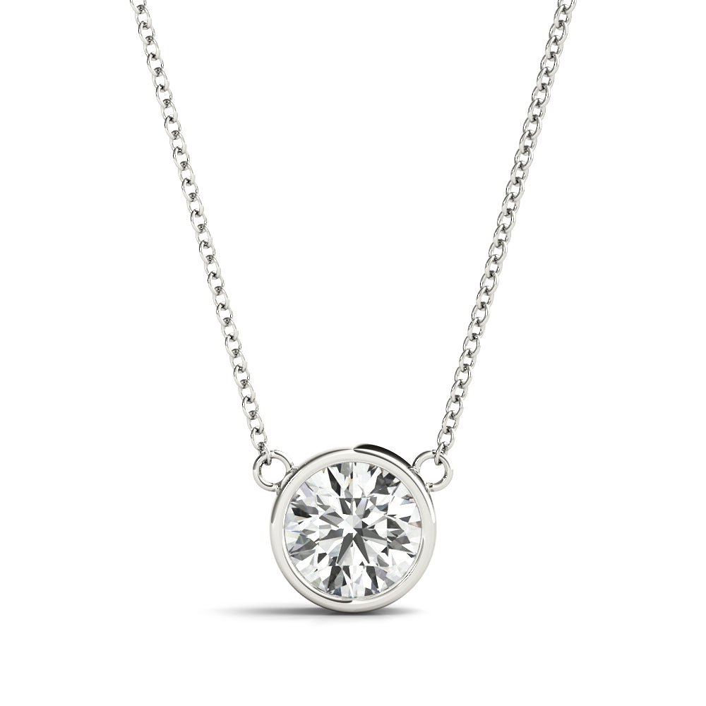 Solitaire Bezel Set Diamond Pendant