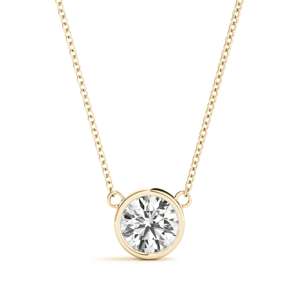 Solitaire Bezel Set Diamond Pendant