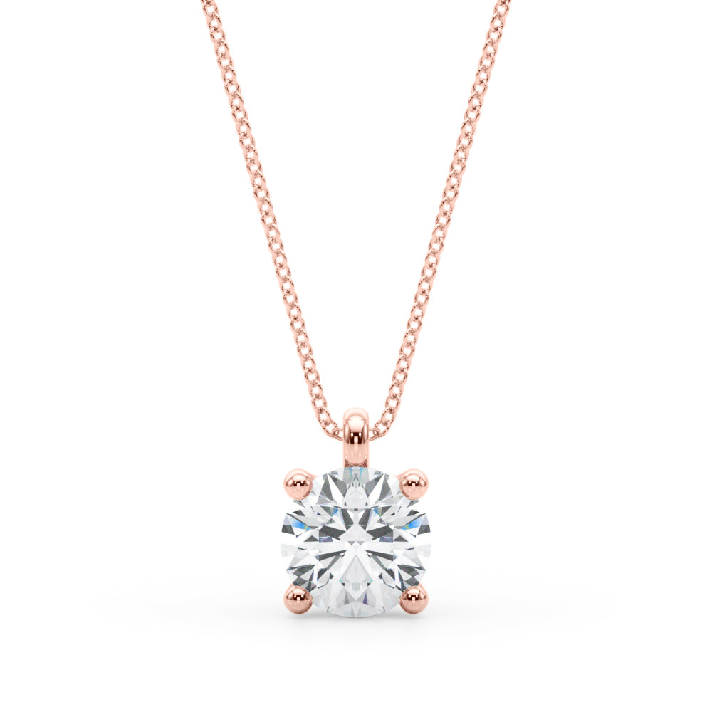 Four Prong Solitaire Diamond Pendant