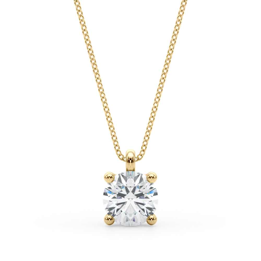 Four Prong Solitaire Diamond Pendant