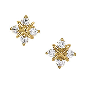 Natural Diamond Cluster Earring Studs